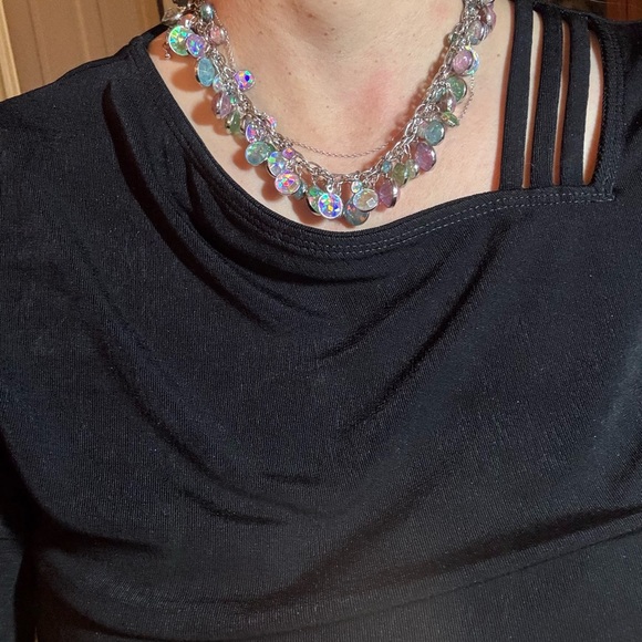 Aurora borealis multicolor iridescent Weiss like Necklace - Picture 6 of 10